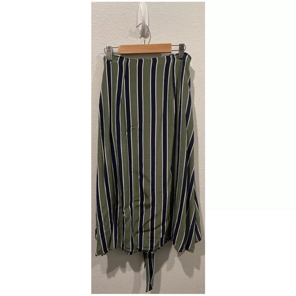 SANCIA‎ Mira Striped Tie Wrap Midi Green Skirt Size XS - Picture 8 of 8